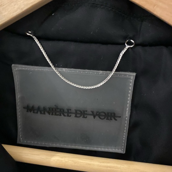 Nylon belted blazer jacket - Black - Picture 7 of 16